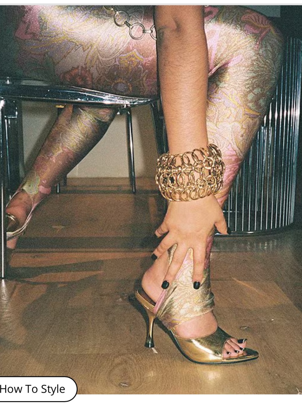 Jeffery Campbell gold metallic heel